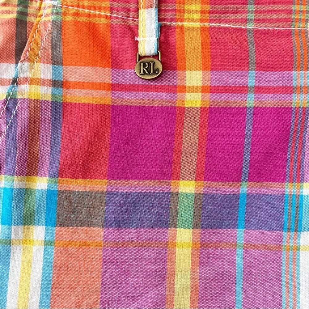 Polo Ralph Lauren Girls Plaid 100% Cotton Shorts Size 12 - Picture 2 of 6